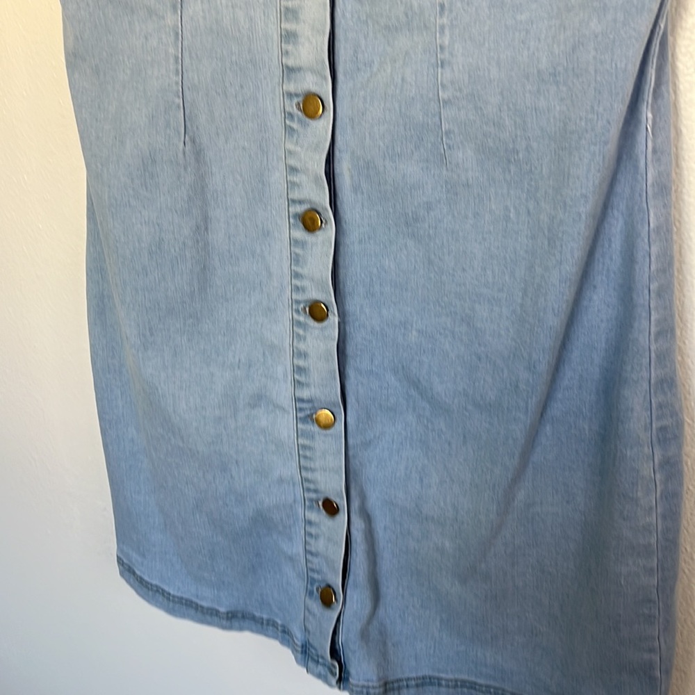 EUC CC Clothing Denim Button-front Mini Dress sz XL - Picture 5 of 7